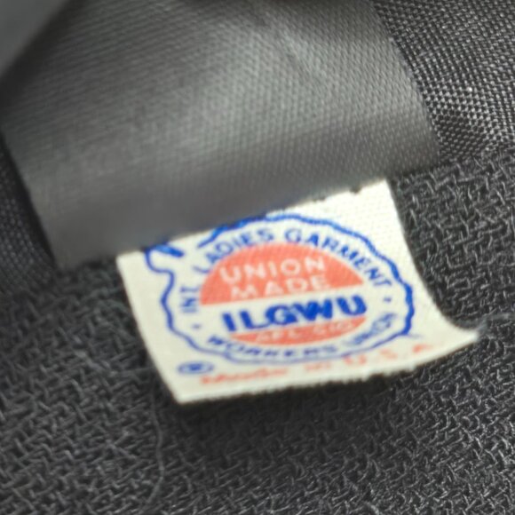 Vintage Womens Size 12 I Magnin Black Wool Double Breasted Blazer - Picture 6 of 11